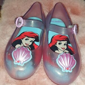 Mini Melissa Kids' Ariel From The Little Mermaid Jelly Shoes - Pink